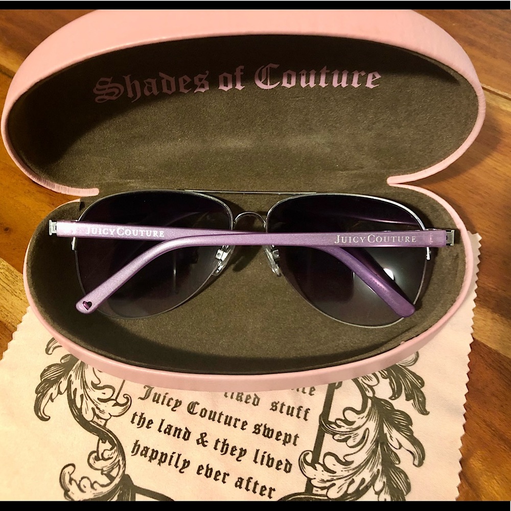 Juicy Couture Aviator Sunglasses w/ Case & Cloth